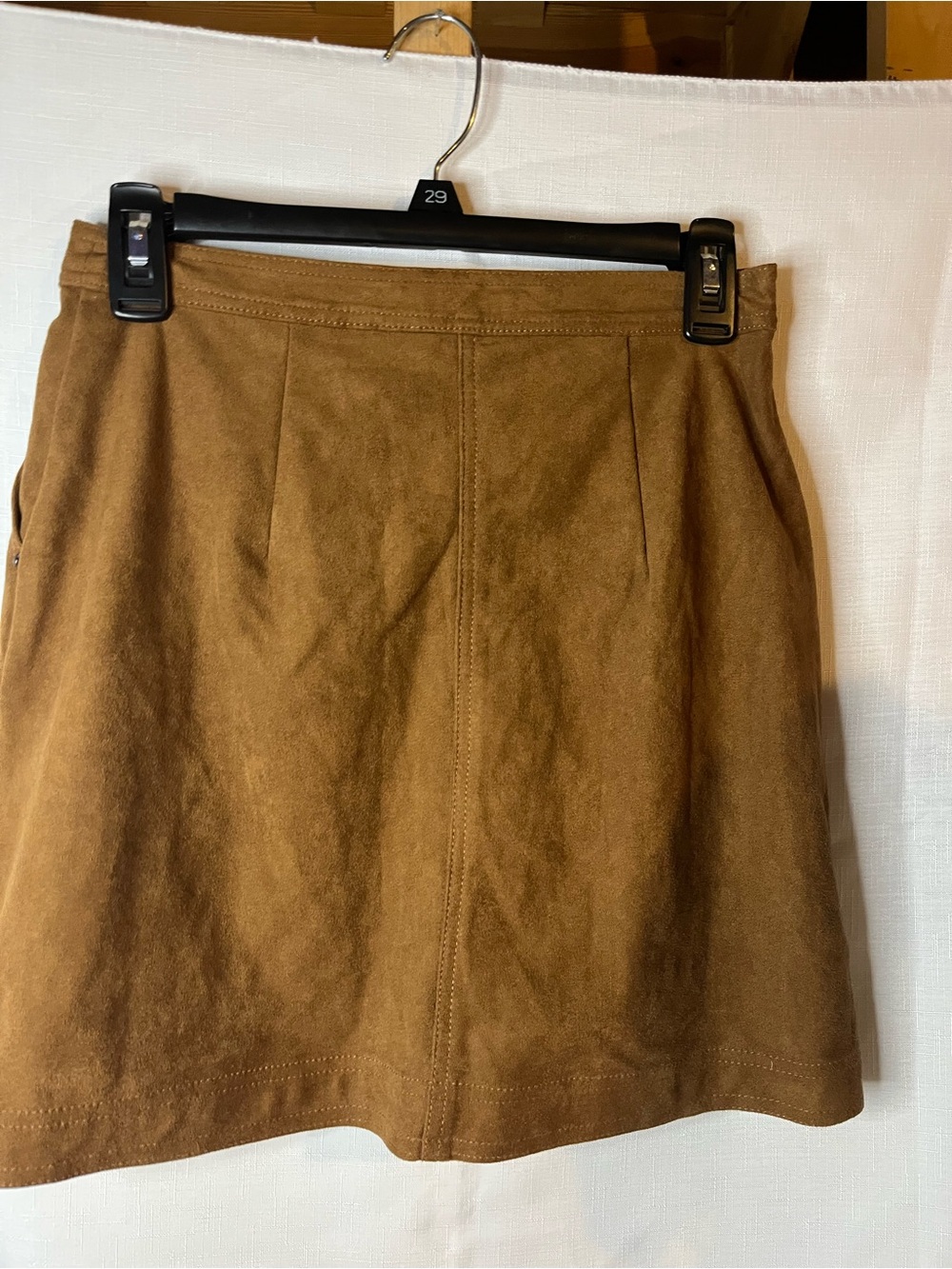 Abercrombie & Fitch Suede A-Line Skirt - Caramel Brown